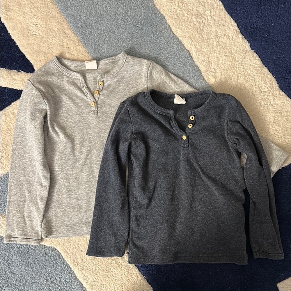 Two H&M Henley Tops 4T